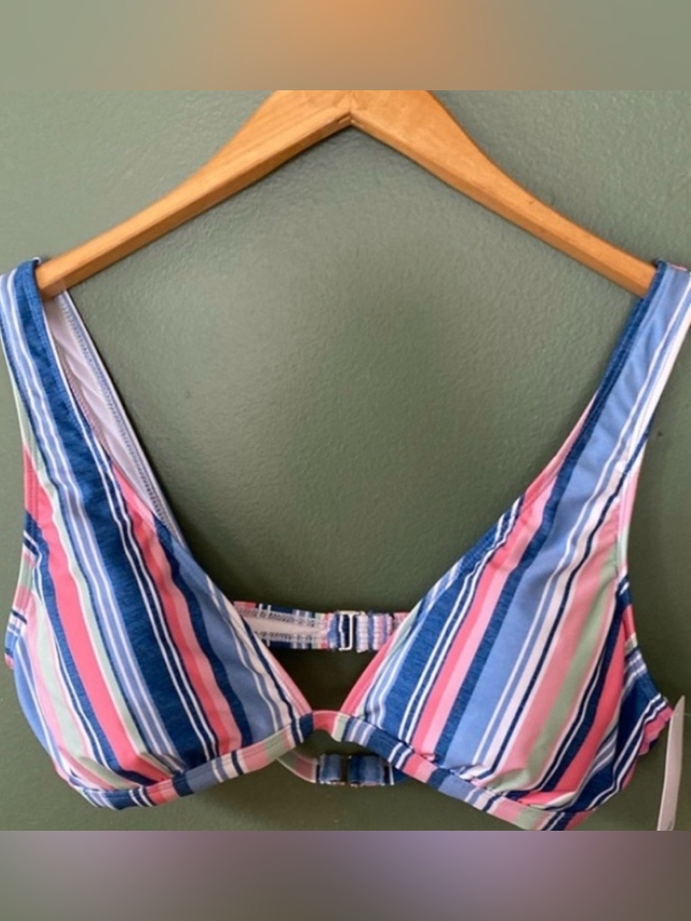 Splendid multicolor stripes bikini top sz L